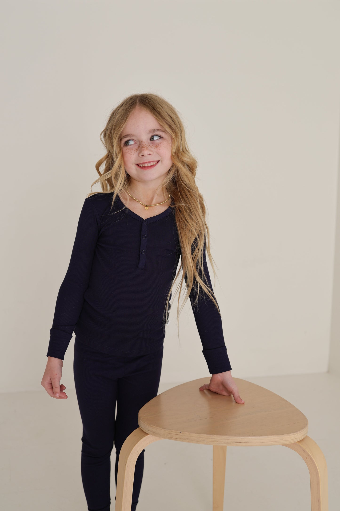 Bamboo Two Piece Pajamas | Blueberry Ribbed