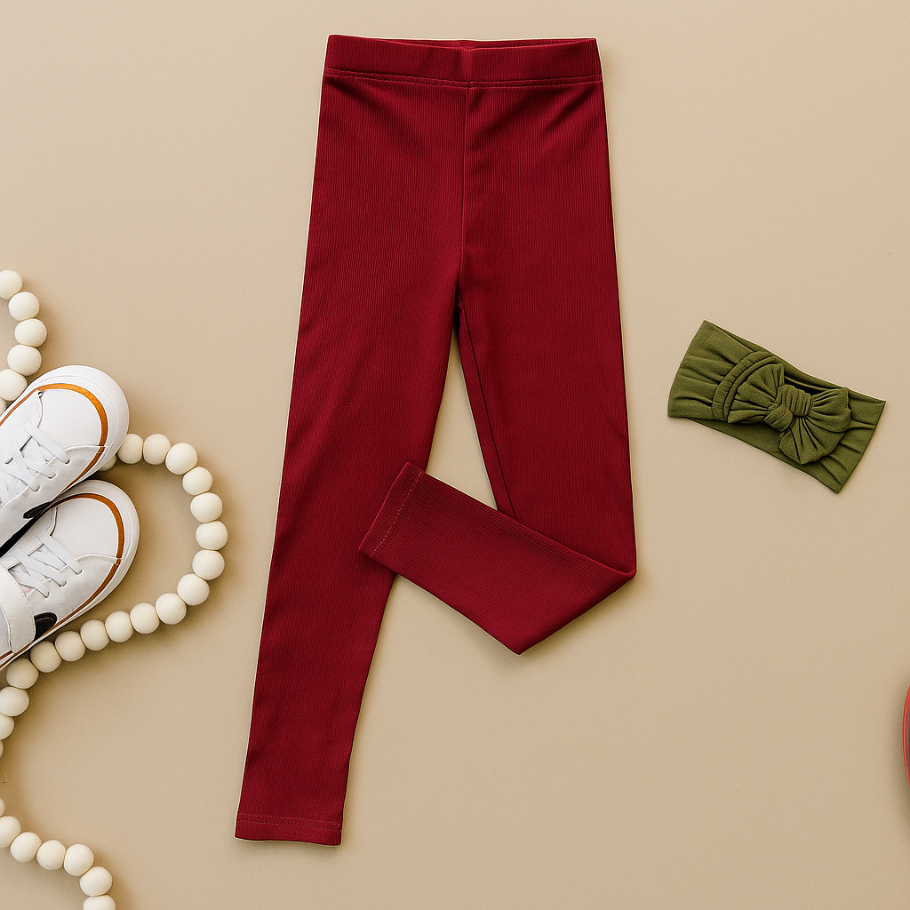 Ribbed Bamboo Leggings for Kids - Multiple Colors