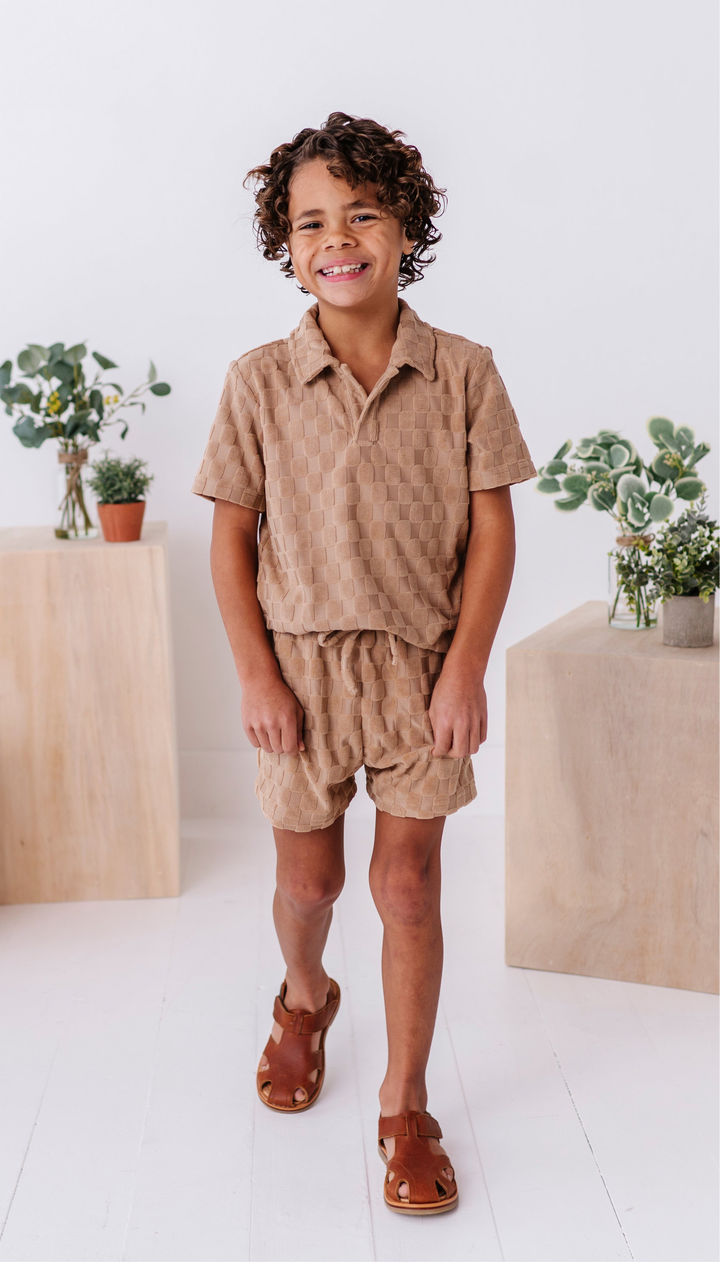 Sand Check Terry | Boys Set