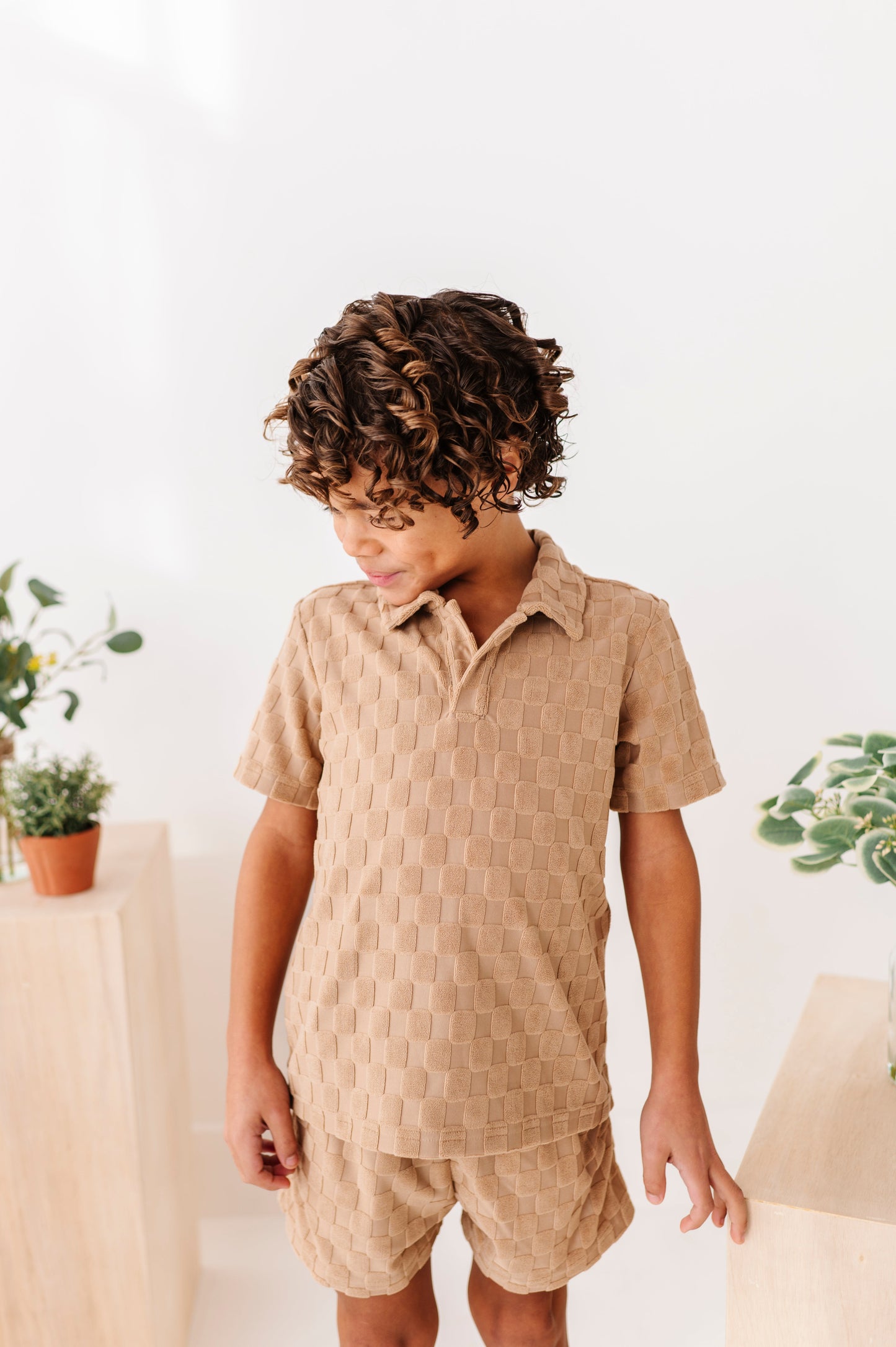 Sand Check Terry | Boys Set