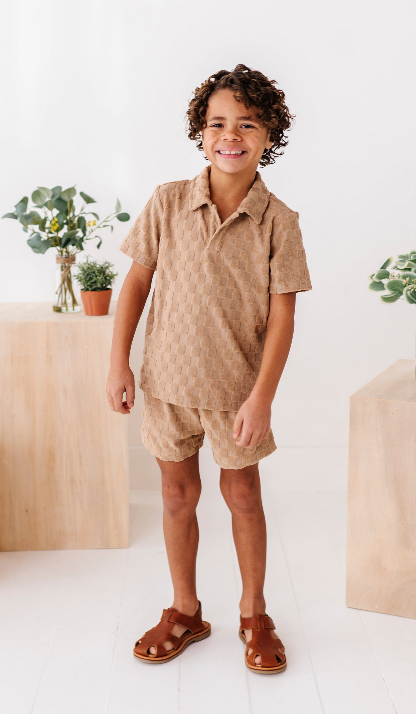 Sand Check Terry | Boys Set