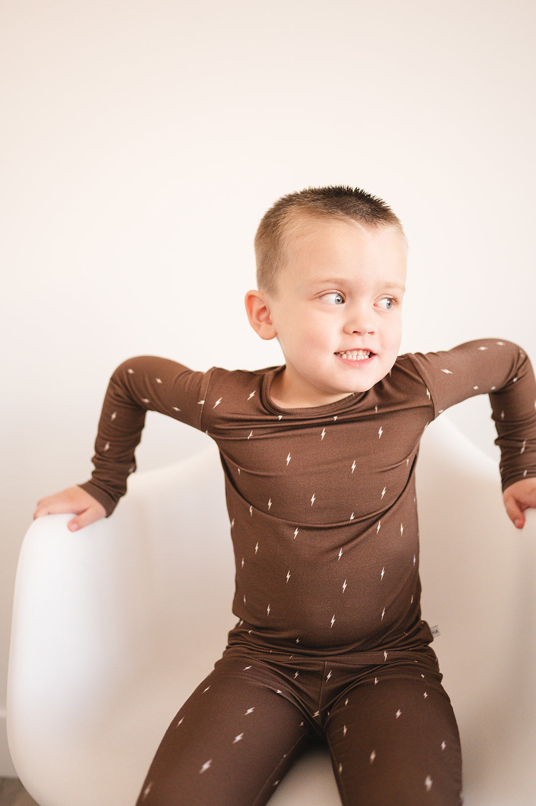 Two-Piece Pajama Set - Brown Lightning