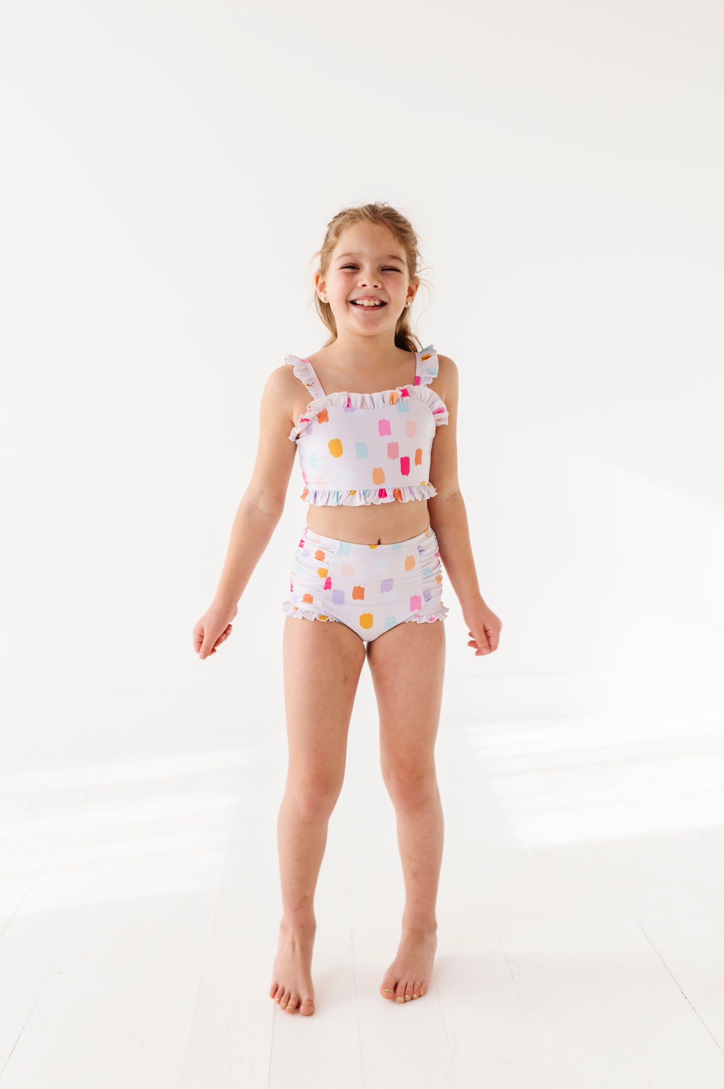 Painted Dotty: Ruffle Bandeau TWO-PIECE