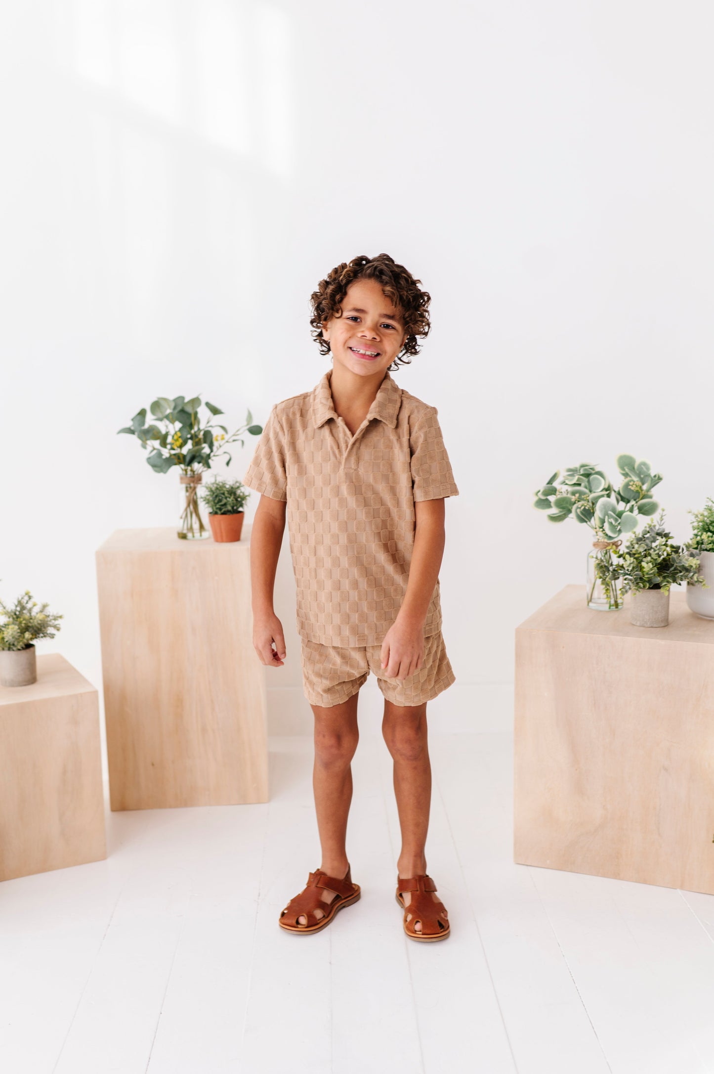 Sand Check Terry | Boys Set