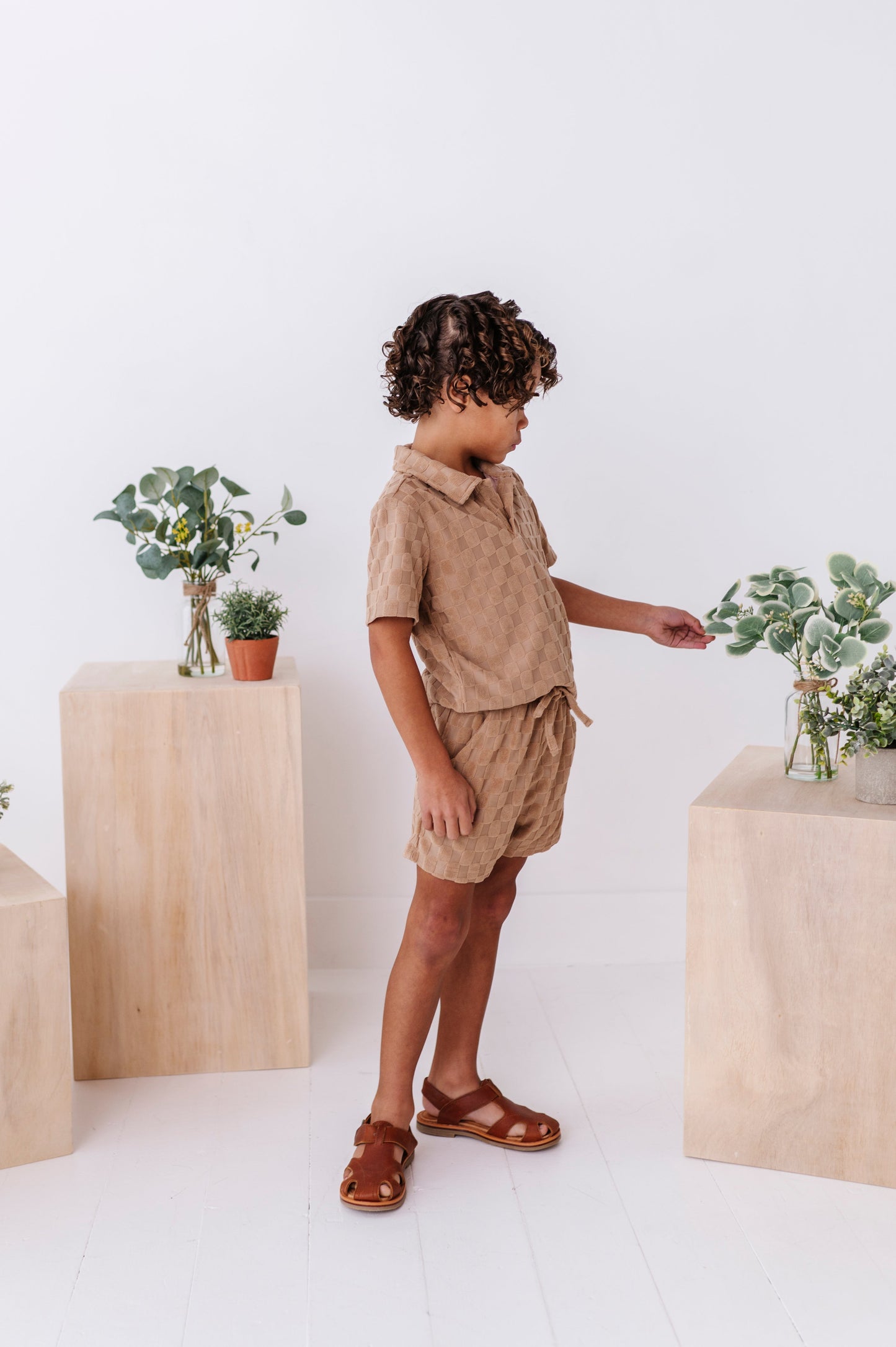 Sand Check Terry | Boys Set