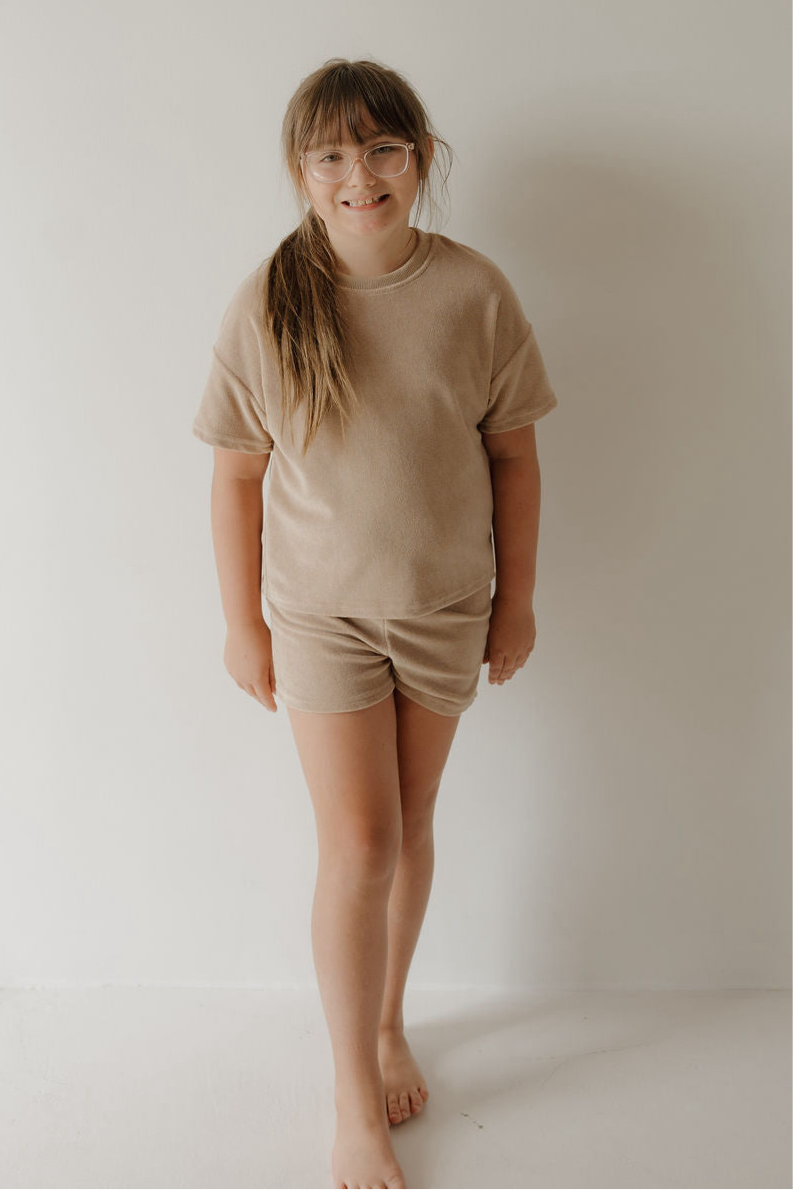 Child Terry Short Set | Tan