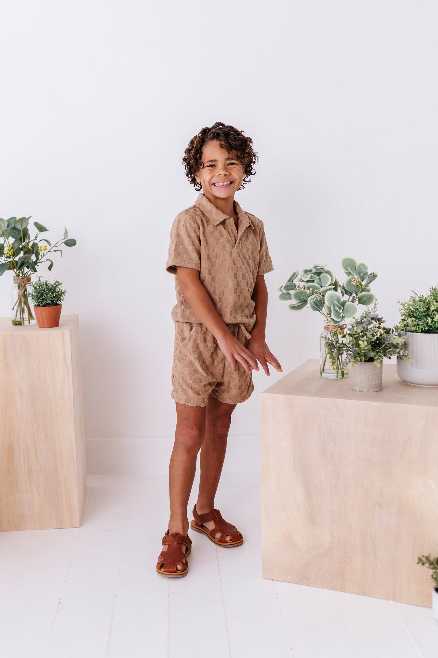 Sand Check Terry | Boys Set