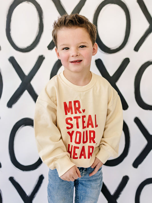 Mr Steal Your Heart Rundhals-Sweatshirt - Creme