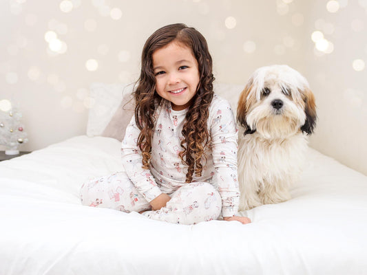 2-teiliger Bambus-Pyjama „Santa Paws“