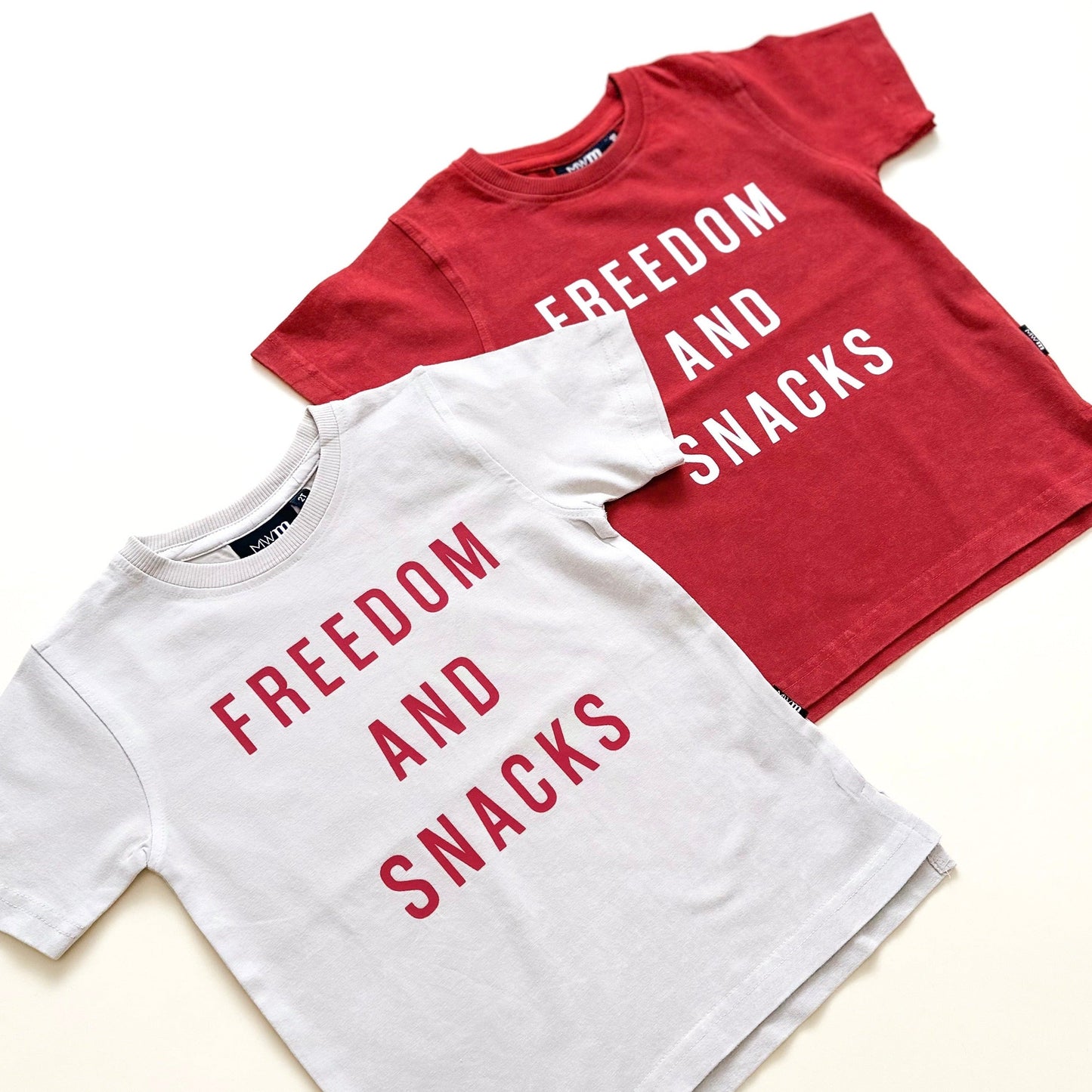 Freedom and Snacks Acid Wash Tee - Neutral