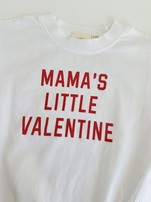 Mama's Little Valentine T-Shirt Romper - White or Gray