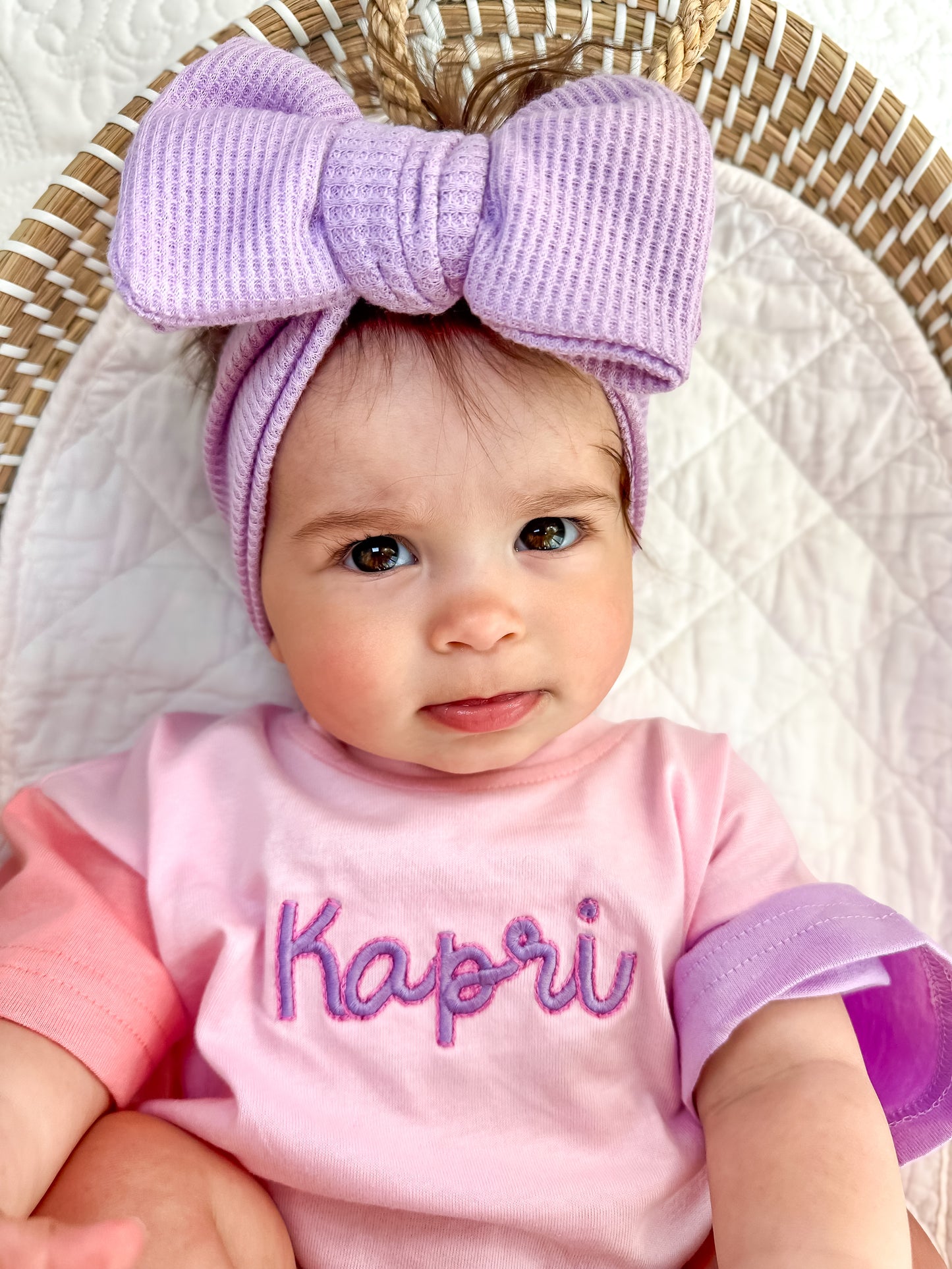 Custom Embroidered Colorblock T-Shirt Romper