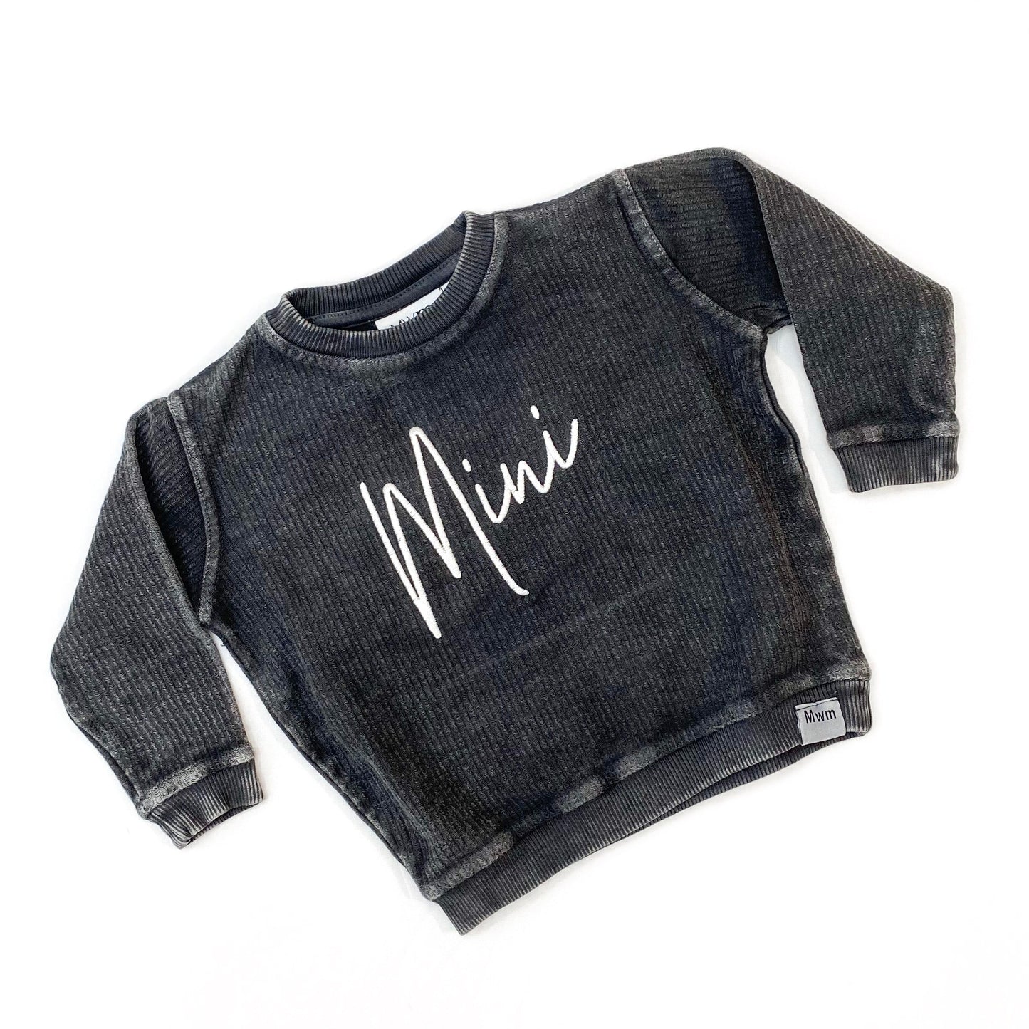 Mini Embroidered Handwritten Corded Crewneck