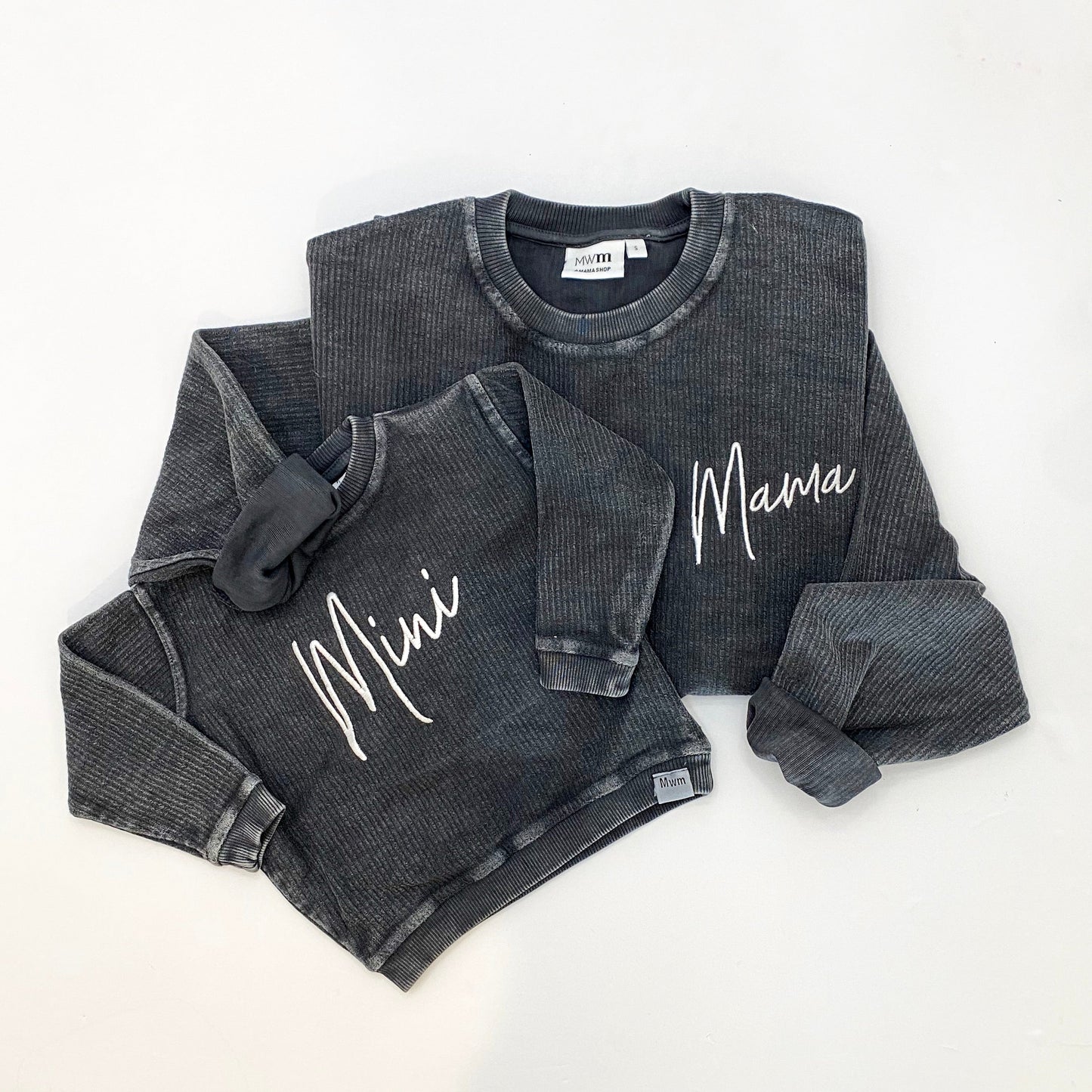 Mini Embroidered Handwritten Corded Crewneck