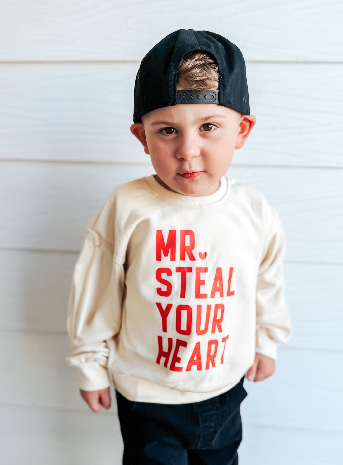 Mr Steal Your Heart Rundhals-Sweatshirt - Creme