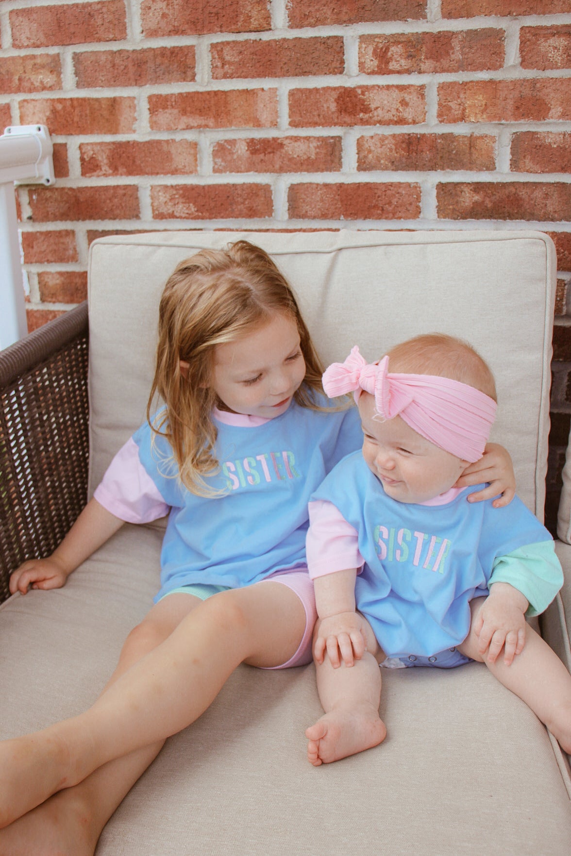 Custom Embroidered Colorblock T-Shirt Romper - Baby Girl Infant Toddler