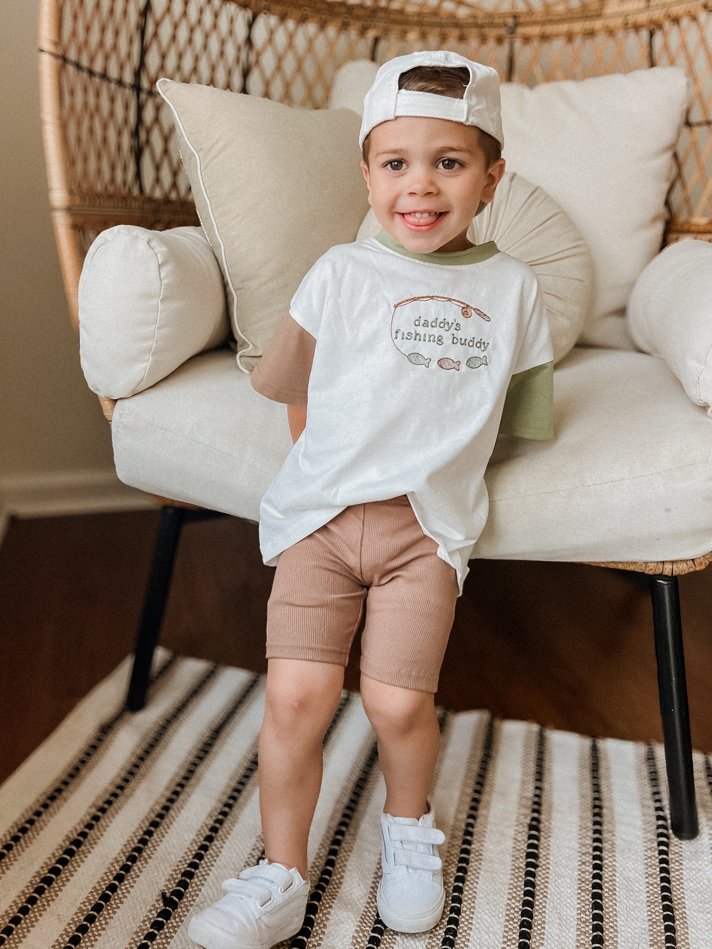 Blank Colorblock Tee and Biker Shorts Set