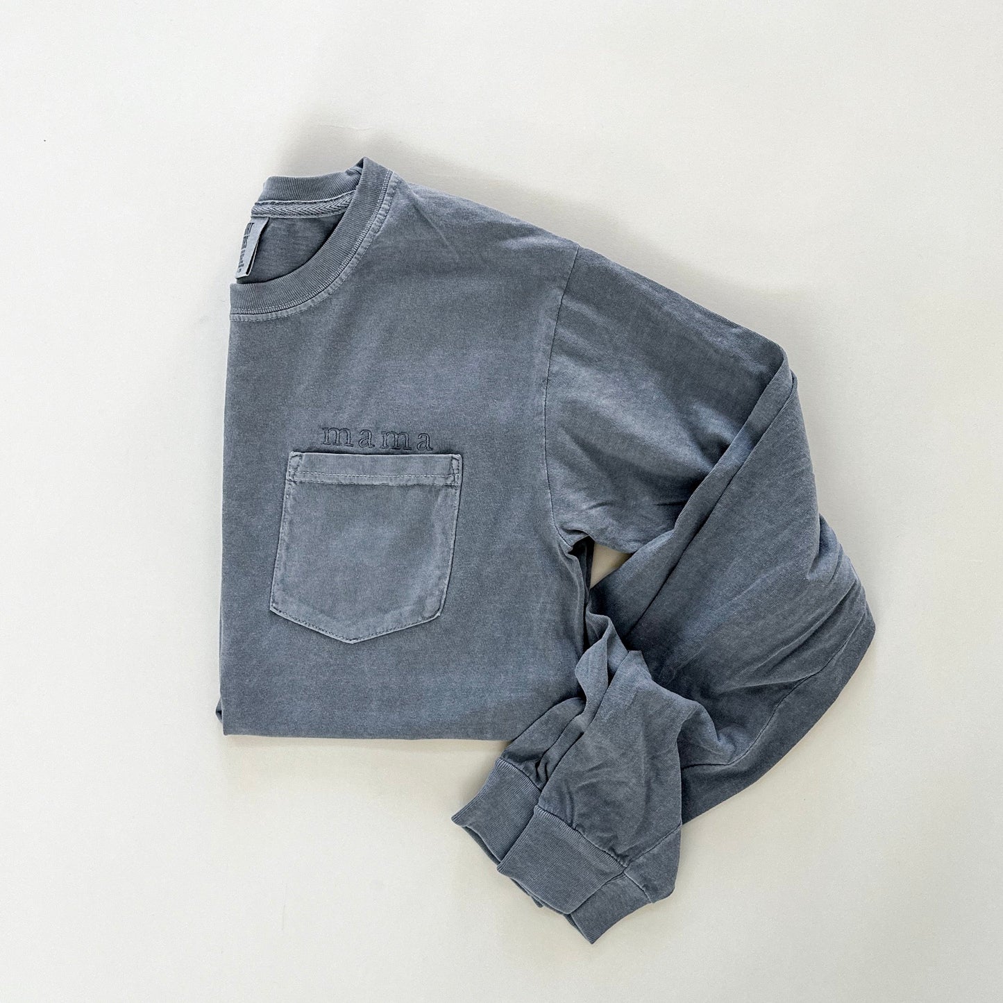 Mama Tonal Long Sleeve Pocket Tee