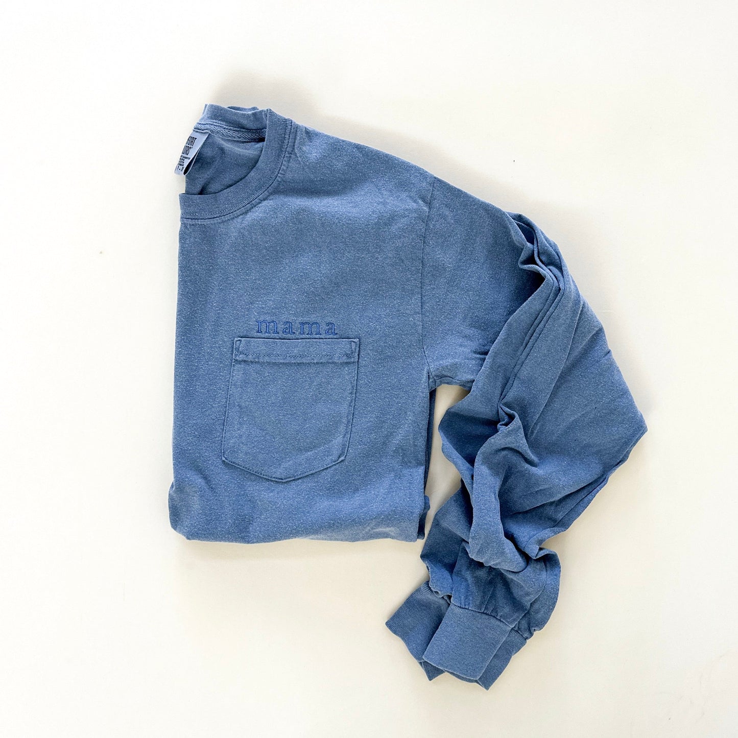 Mama Tonal Long Sleeve Pocket Tee