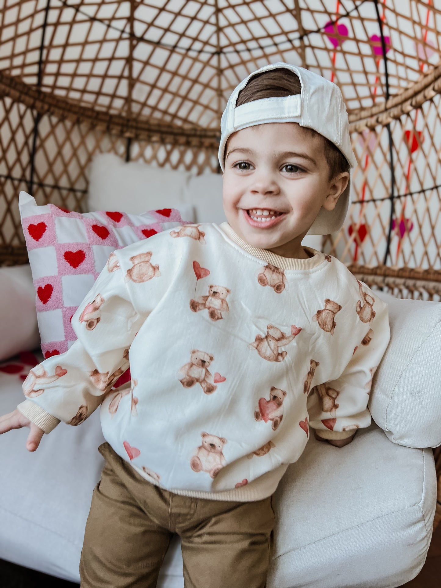 Teddy-Gram-Sweatshirt mit Rundhalsausschnitt