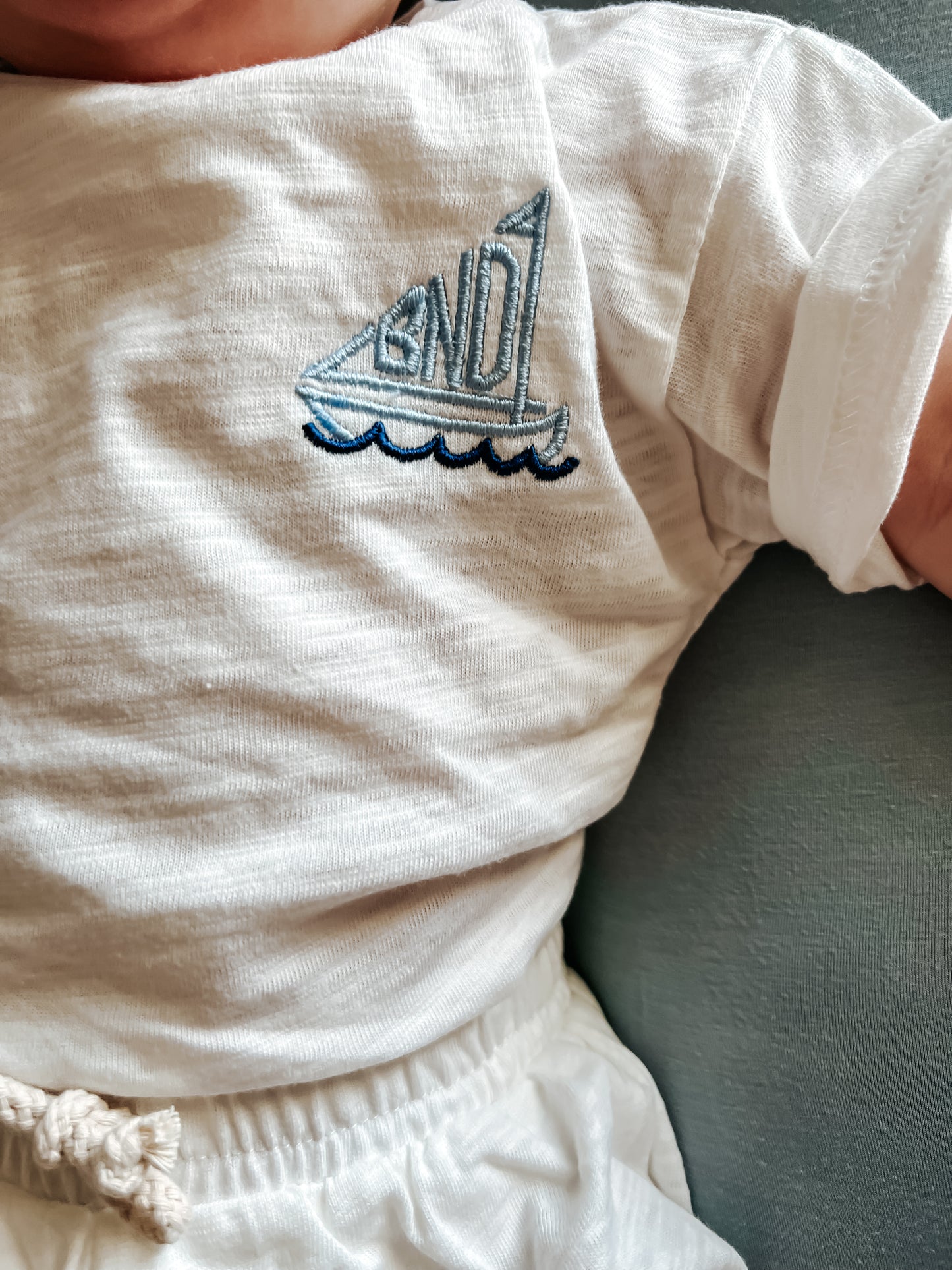Custom Embroidered Organic Cotton Shorts Set - Pink