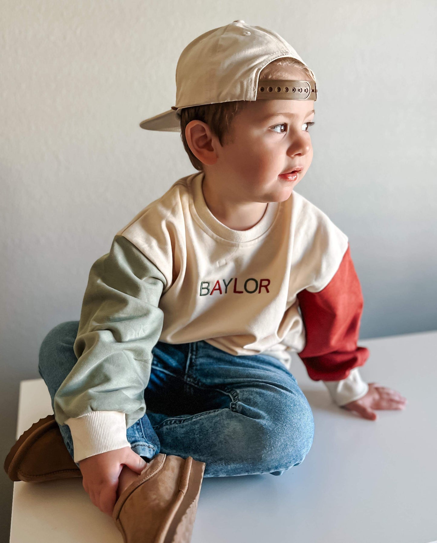 CHRISTMAS PREORDER Blank Christmas Colorblock Crewneck Sweatshirt