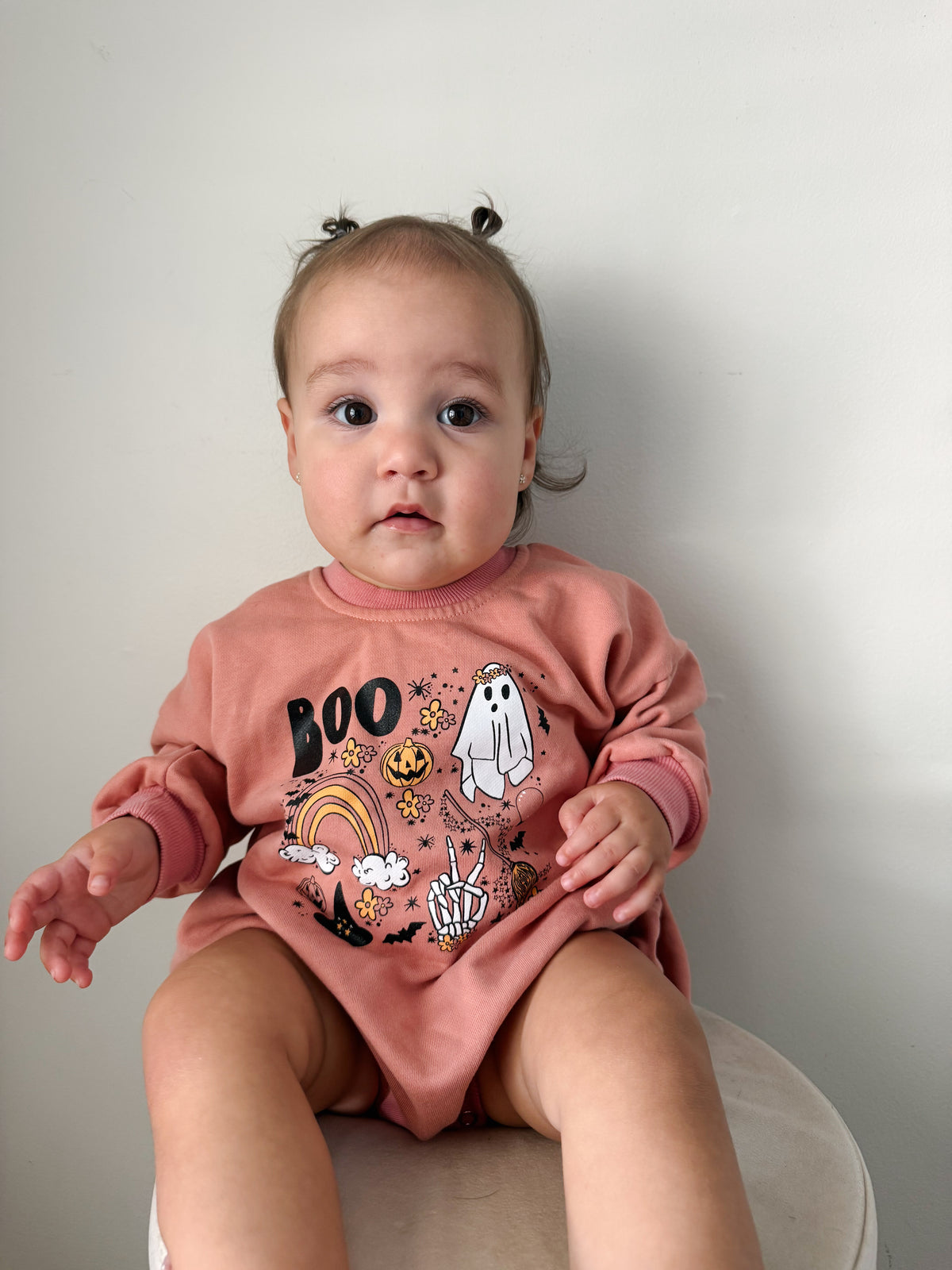Baby Girls Halloween Sweatshirt Romper