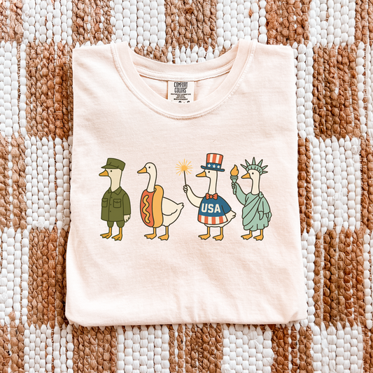 Comfort Colors Patriotic Goose 4th of July Tee - choose your color