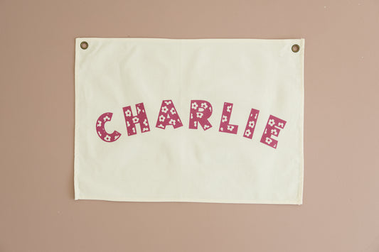 Custom Canvas Name Banner - Daisy Font