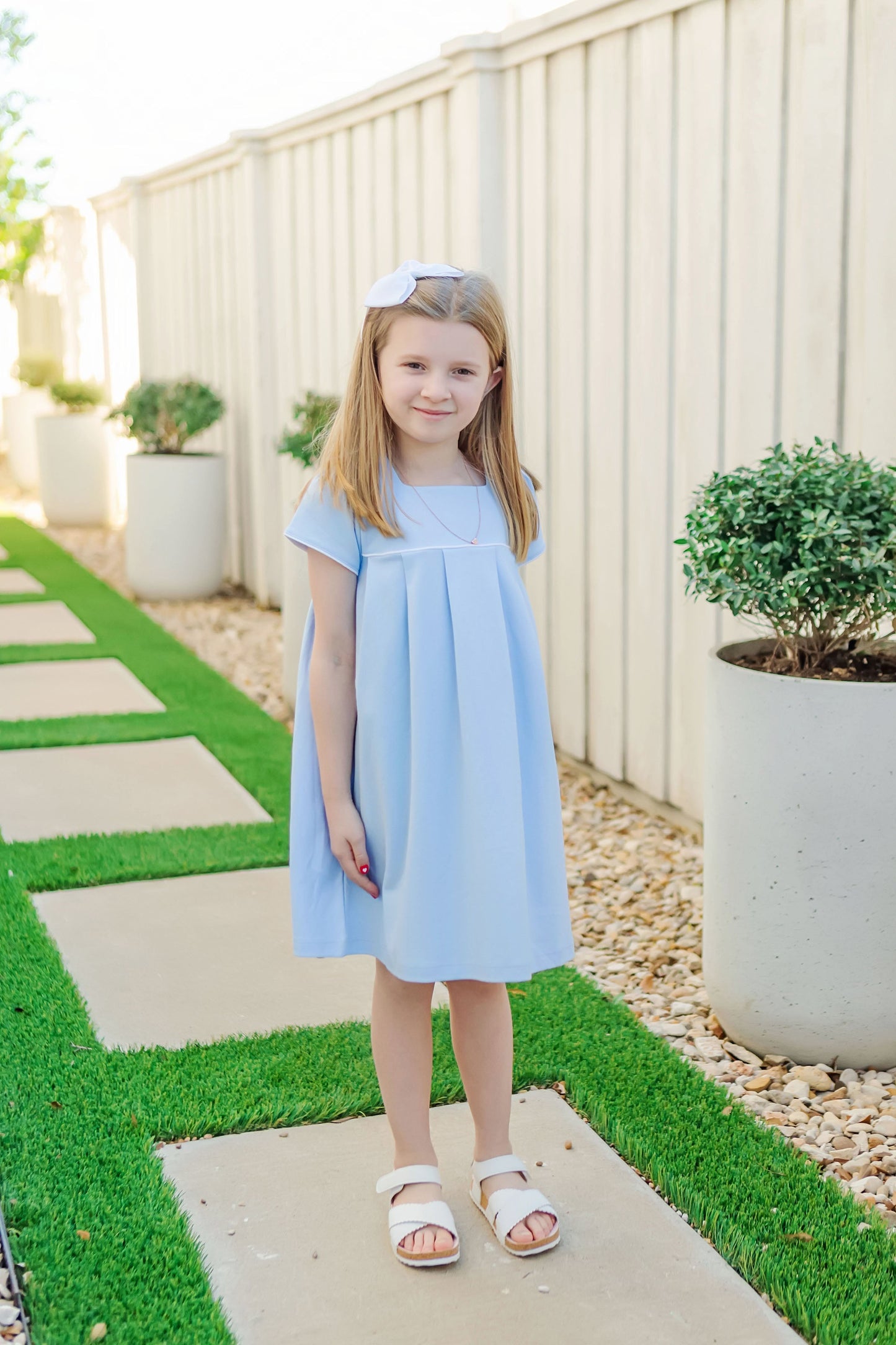Lizzy Girls' Dress - Light Blue