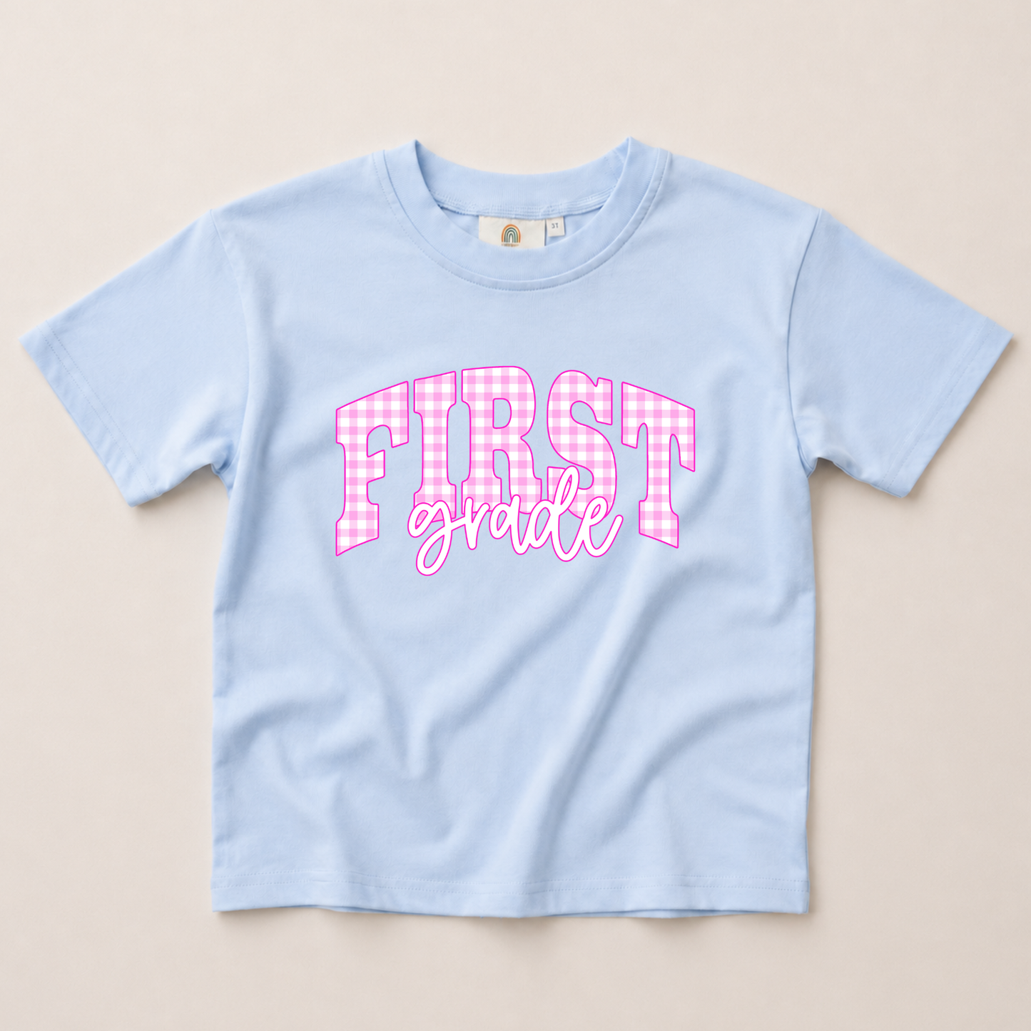 Gingham Grade Level Oversized Tee - more colors