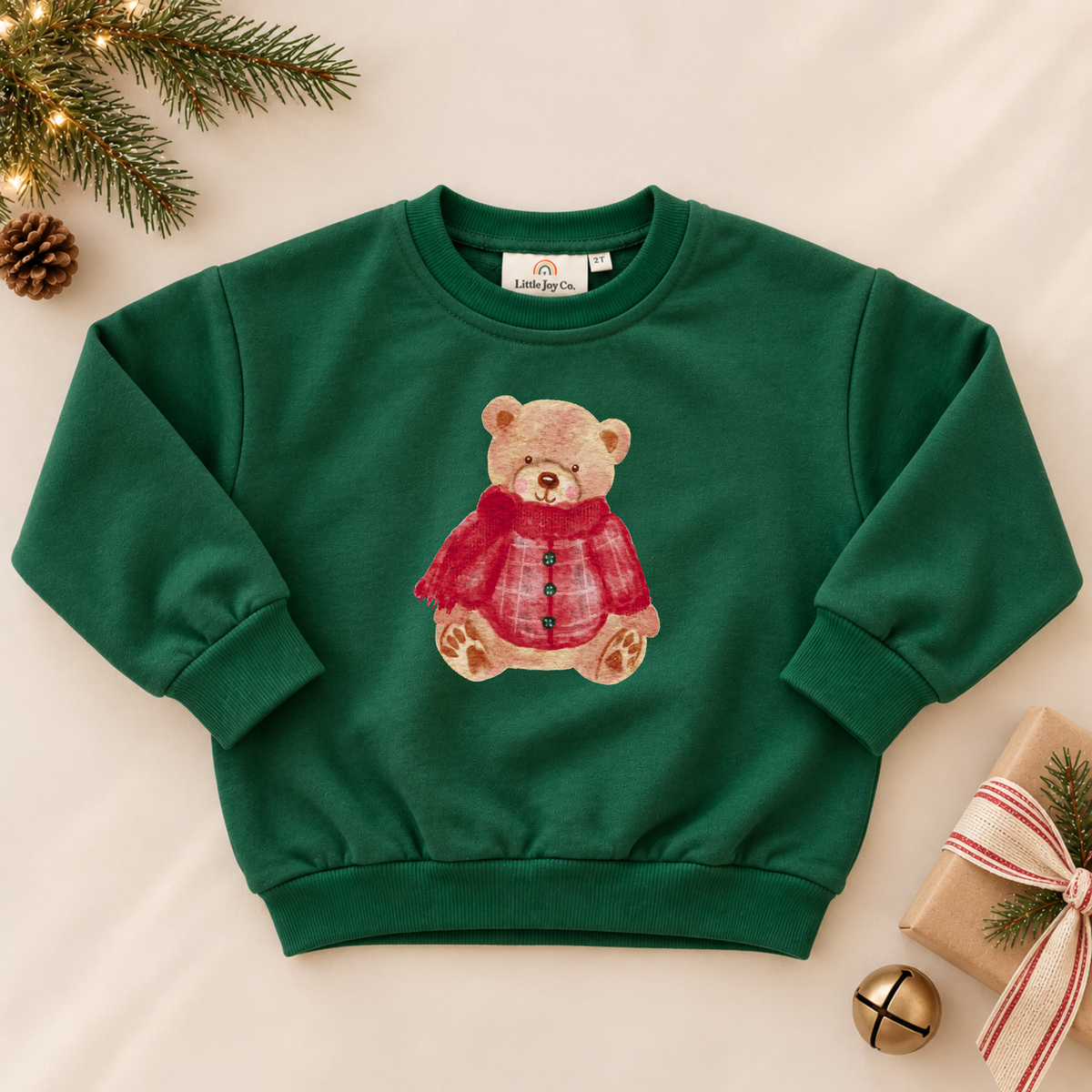 Christmas Teddy Bear Sweatshirt or Romper