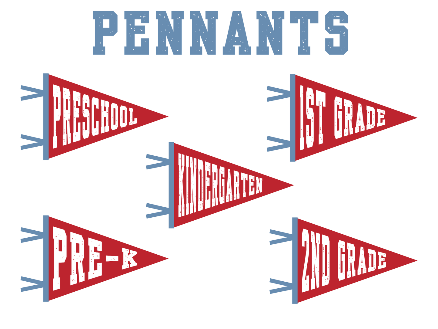 Back to School Pennant Tee or Shorts Set – Grade Level