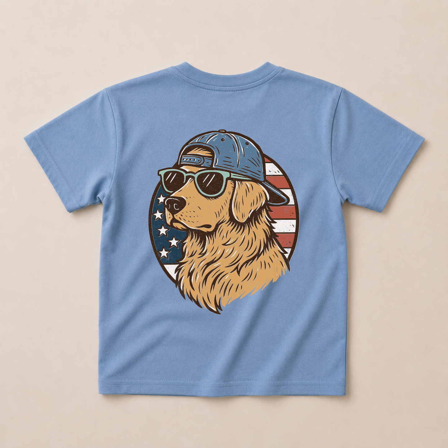 Patriotic Golden Retriever Tee or T-Shirt Romper - more colors