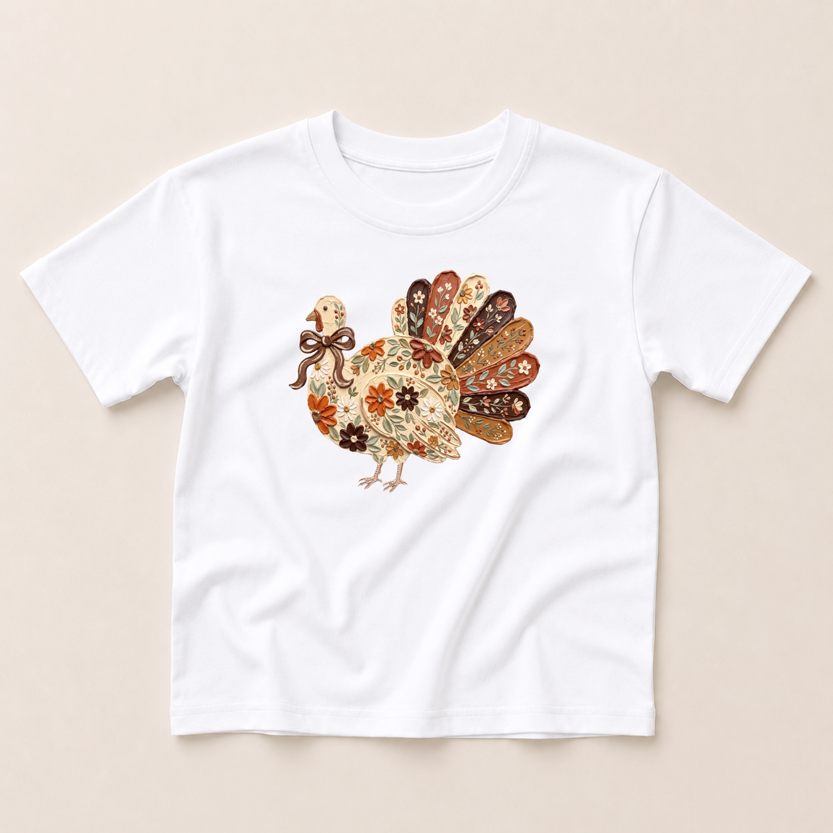 Floral Turkey Crewneck Sweatshirt or Sweatshirt Romper