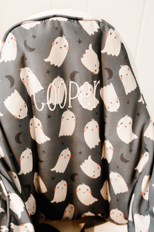 Black Ghost Print IKEA Antilop Cushion Cover - Optional Custom Embroidery!