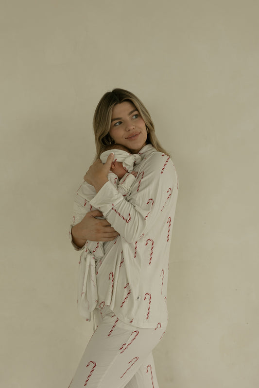 Long Sleeve Women's Bamboo Pajamas | Candy Cane