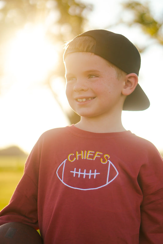 Custom Embroidered Sweatshirt, Tee or Bubble Romper - Football Team Spirit