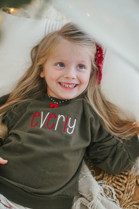 Custom Embroidered Christmas Sweatshirt or Romper