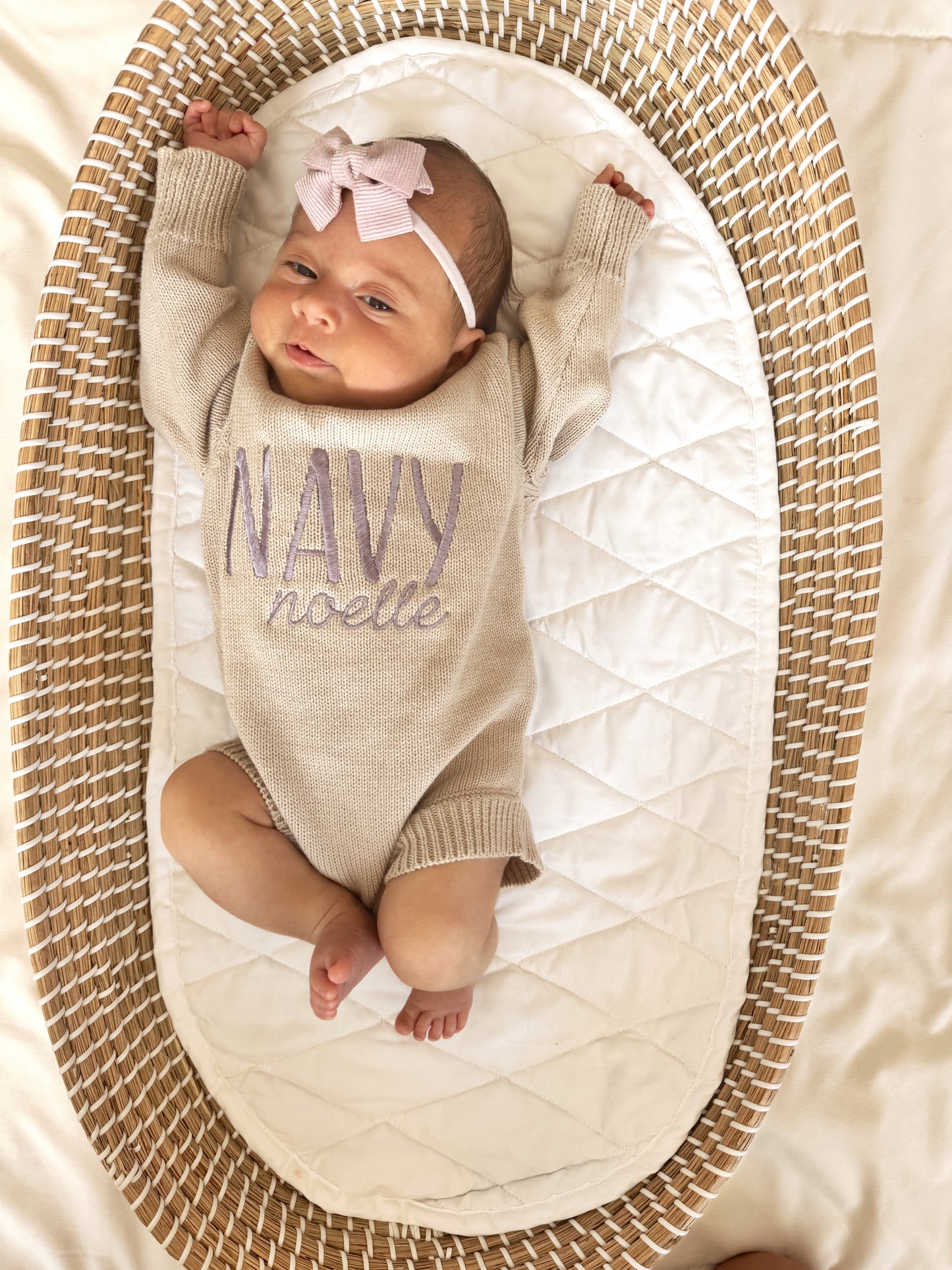 Custom Embroidered Knit Sweater Romper