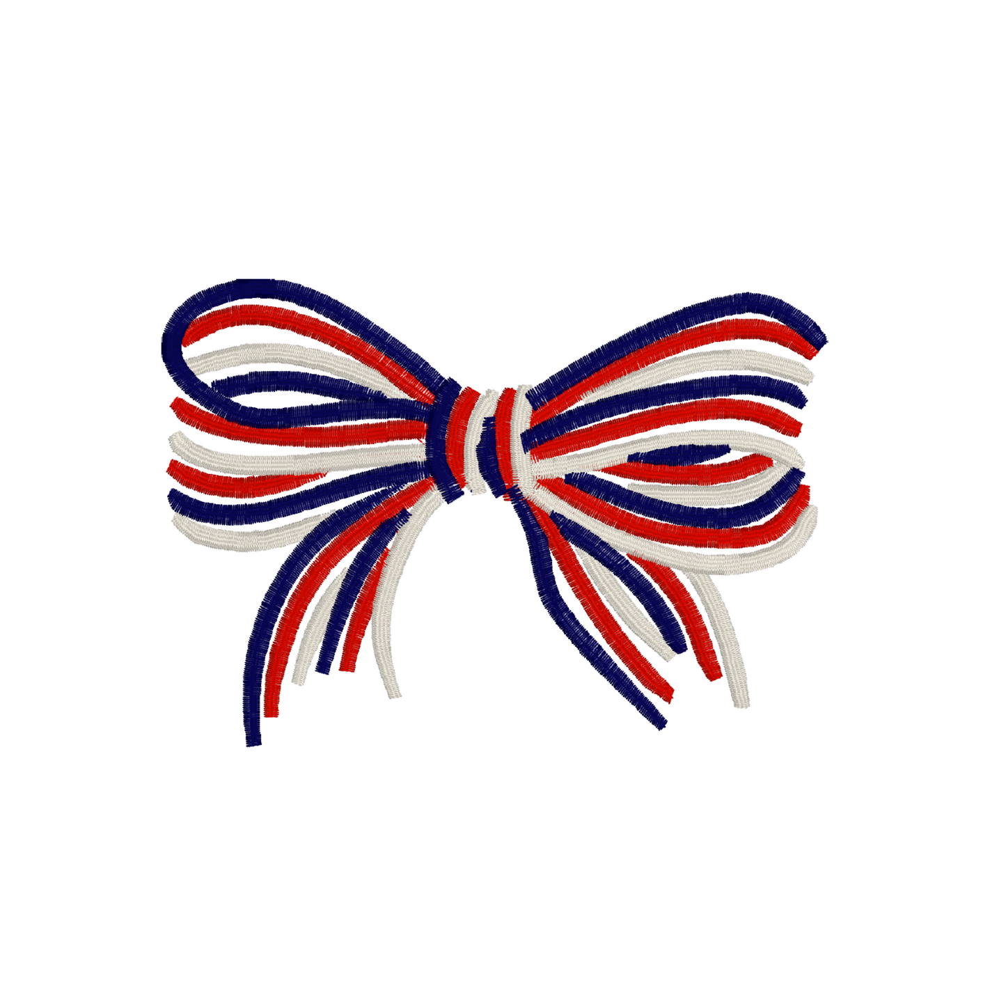 Custom Embroidered Women's 4th of July Bow on Comfort Colors Tee