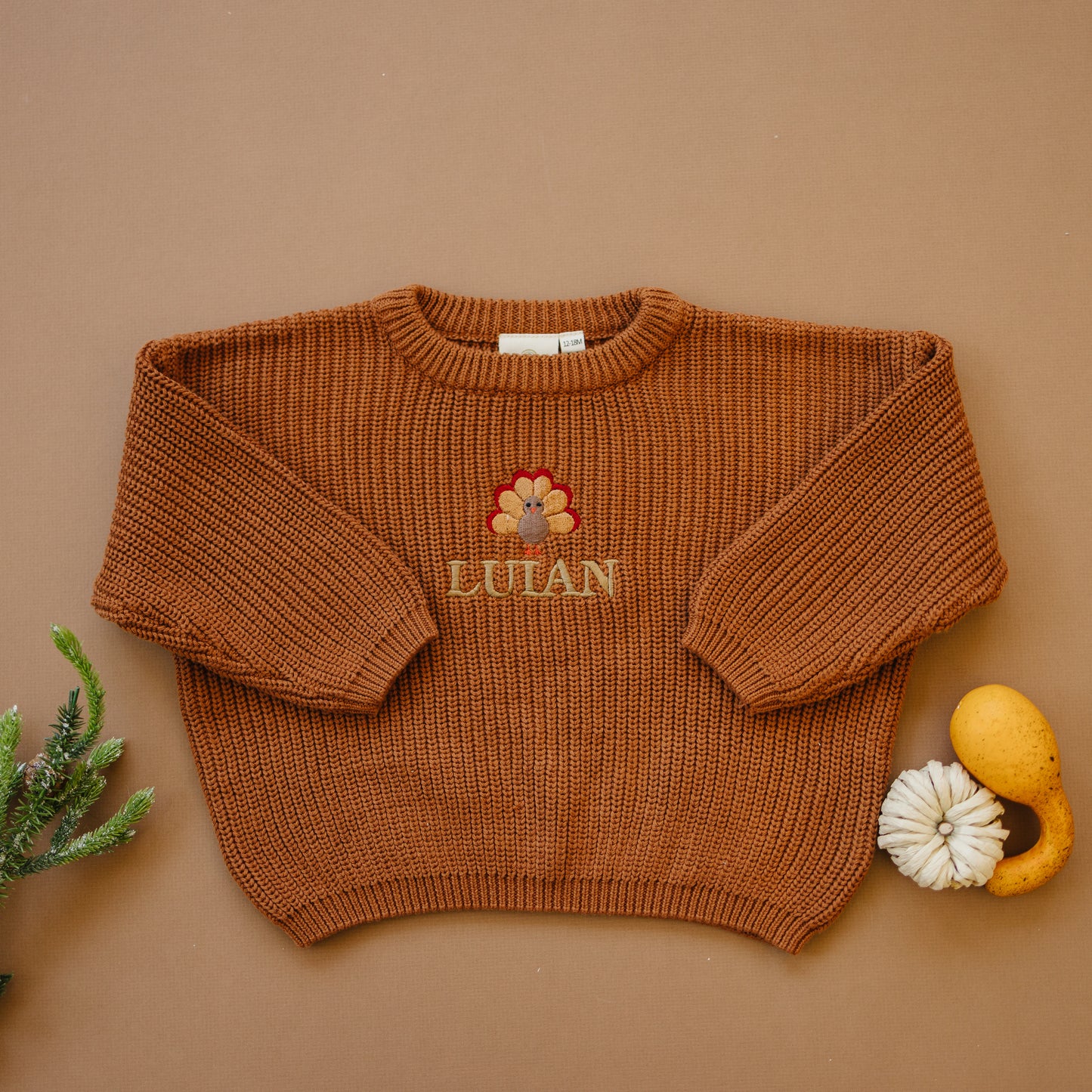 Custom Embroidered Thanksgiving Sweater - Pie or Turkey