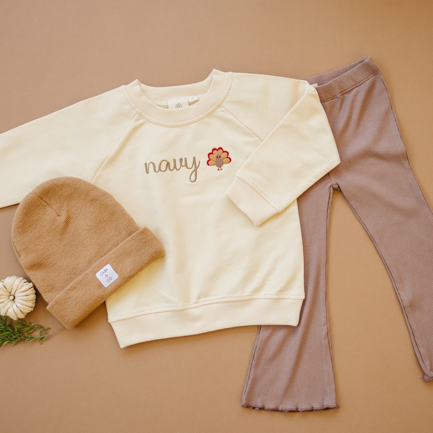 Custom Embroidered Thanksgiving Organic Cotton Crewneck