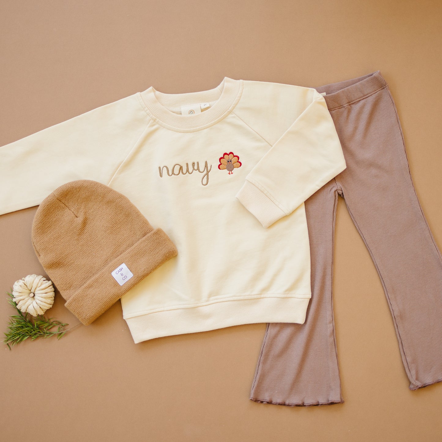 Custom Embroidered Thanksgiving Organic Cotton Crewneck