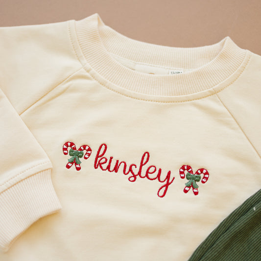 Custom Embroidered Christmas Organic Cotton Crewneck Sweatshirt
