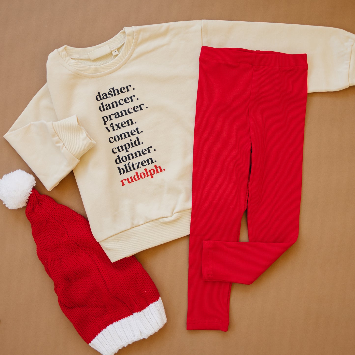 Reindeer Names Crewneck Sweatshirt