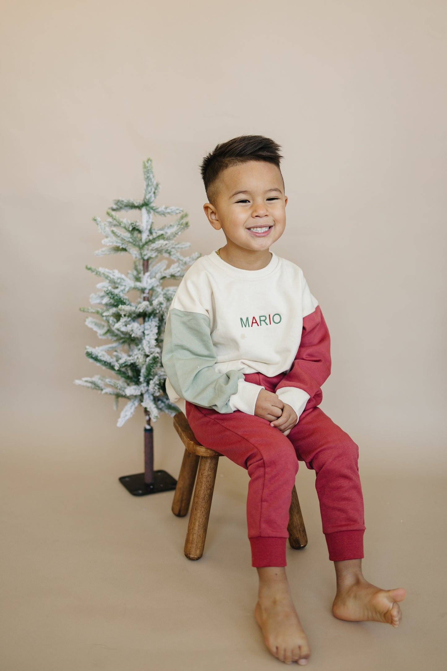CHRISTMAS PREORDER Blank Christmas Colorblock Crewneck Sweatshirt
