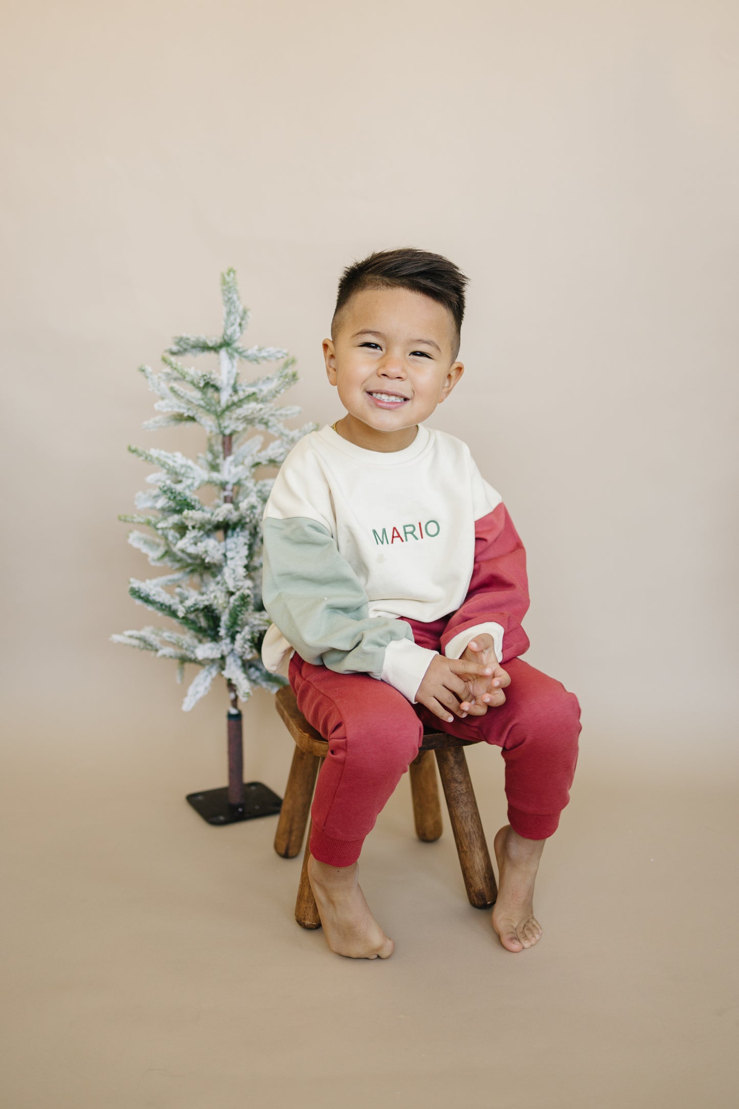 CHRISTMAS PREORDER Blank Christmas Colorblock Crewneck Sweatshirt