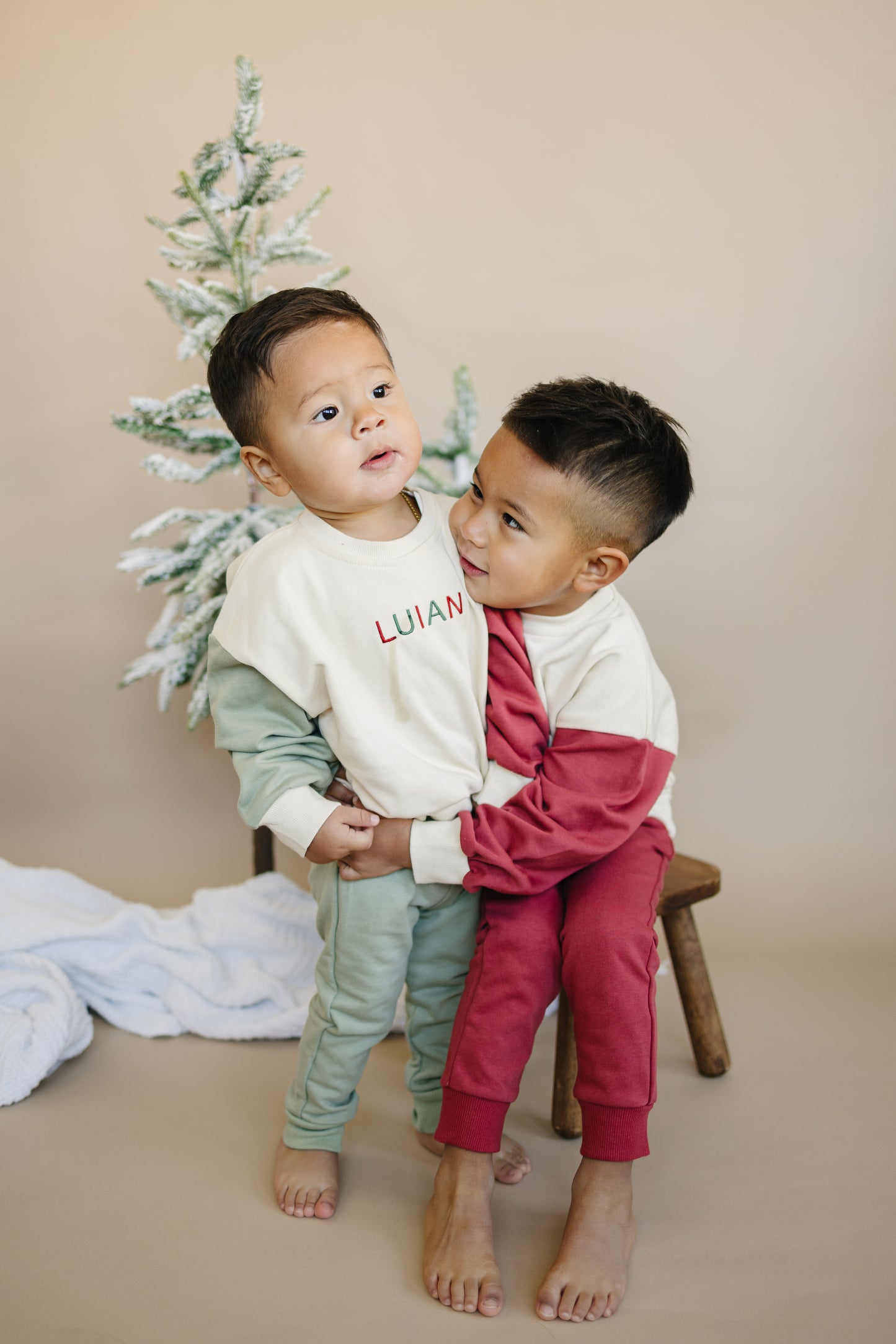CHRISTMAS PREORDER Blank Christmas Colorblock Crewneck Sweatshirt