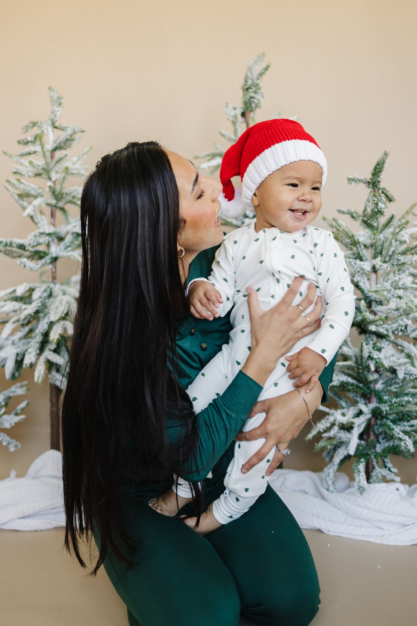 Tiny Trees Ribbed Bamboo Zippy Pajamas